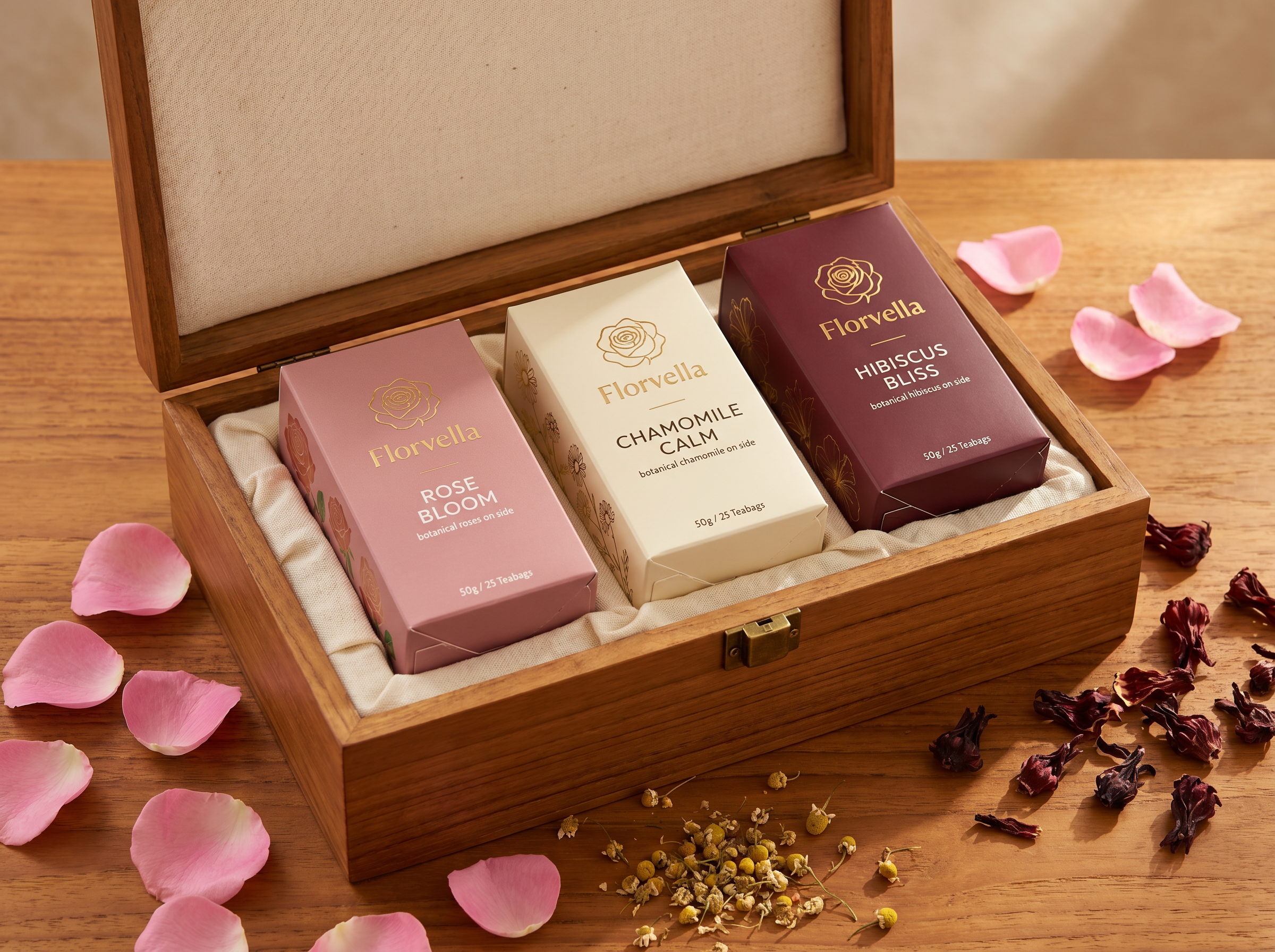Florvella trio gift box on linen